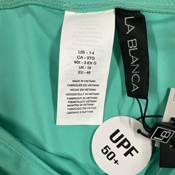 La Blanca Women's Size 14 Seafoam Island Goddess Side Tie Hipster Bikini Swim - Picture 5 of 6